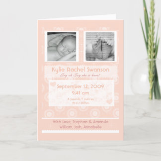 Personalized Photo Baby Birth Announcement Card