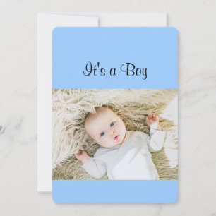 Personalized Photo Baby Boy Birth Announcement