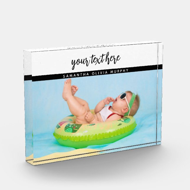 Personalized Photo Baby Love & Name Memories Block (Left)