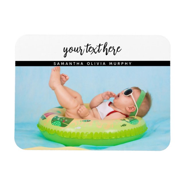 Personalized Photo Baby Love & Name Memories Magnet (Horizontal)
