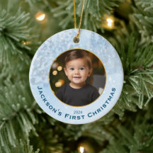 Personalized Photo Baby's First Christmas