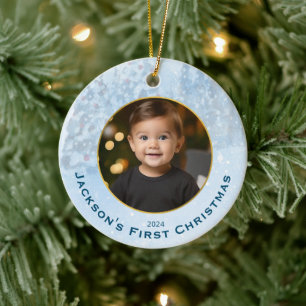  Personalized Photo Baby's First Christmas Ceramic Ornament