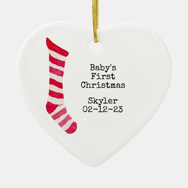 Personalized Photo Baby's First Christmas Ornament (Front)