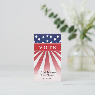 Personalized Photo (back side) Campaign Election  Business Card