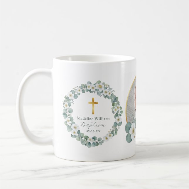 Personalized Photo Baptism Mug Religious Keepsake (Left)
