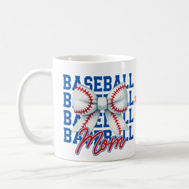 Personalized Photo Baseball Mom Mug (Left)