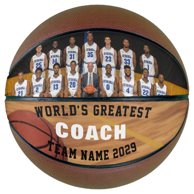 Personalized Photo Basketball for Team Coach (Front)