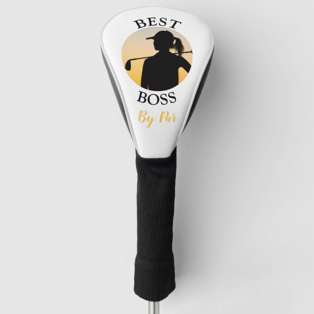 Personalized Photo Best Boss By Par Golf Head Cover (Front)