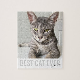 Personalized Photo Best Cat Ever Custom Pet Jigsaw Puzzle