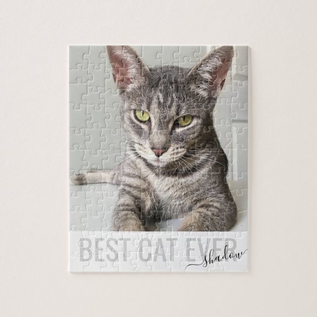 Personalized Photo Best Cat Ever Custom Pet Jigsaw Puzzle (Vertical)