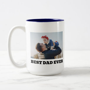 Personalized Photo Best Dad Ever Gift Two-Tone Coffee Mug