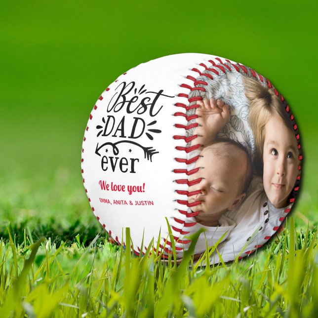 Personalized Photo Best Dad Father's Day Baseball (Creator Uploaded)