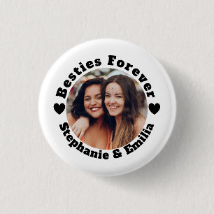 Personalized photo best friends BFF  1 Inch Round Button