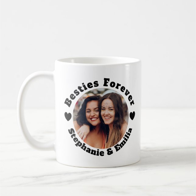Personalized photo best friends BFF friendship Coffee Mug (Left)