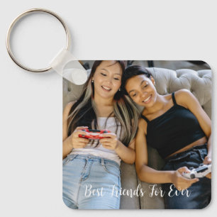 Personalized Photo Best Friends For Ever Custom Keychain