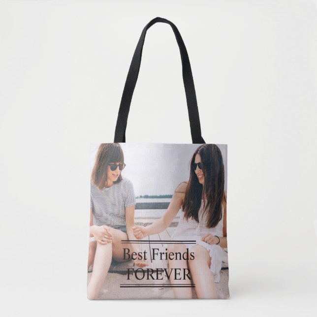 Personalized Photo Best Friends Forever Tote Bag (Front)