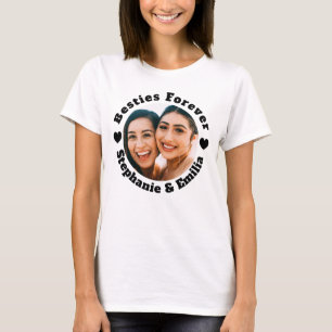Personalized photo best friends T-shirt (Black)