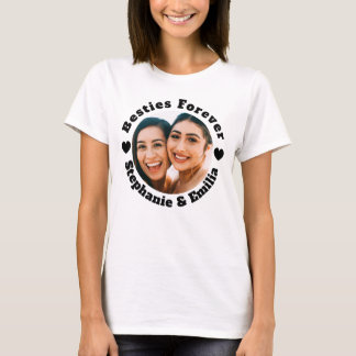 Personalized photo best friends T-shirt (Black)
