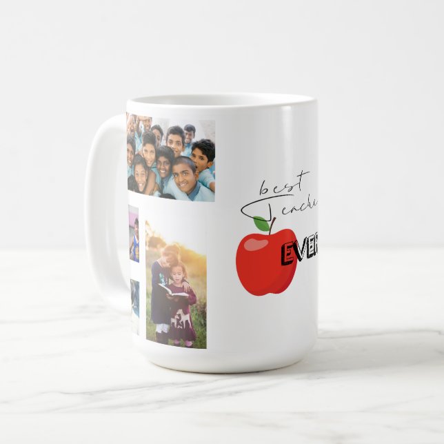 Personalized Photo Best Teacher Coffee Mug (Front Left)