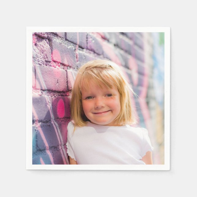 Personalized Photo Birthday Design Own Cocktail Napkin (Front)