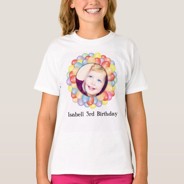 Personalized photo Birthday Girl T-Shirt (Front)