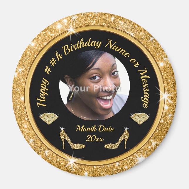 Personalized, PHOTO Birthday Magnets, for ANY YEAR Magnet (Front)