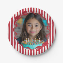 Personalized Photo Birthday Paper Plates