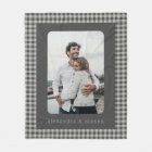 Personalized Photo Black and Grey Gingham Plaid 