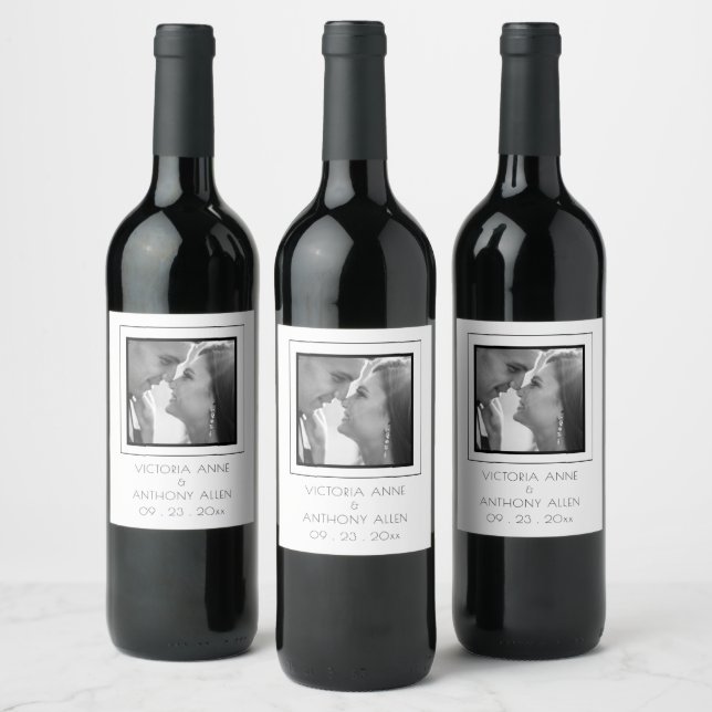 Personalized  Photo Black Wine Label (Bottles)