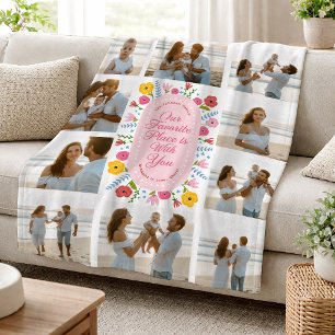 Personalized Photo Blanket for Mom Floral