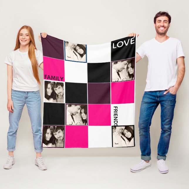 Personalized PHOTO Blanket Pink Aubergine Pink (In Situ)