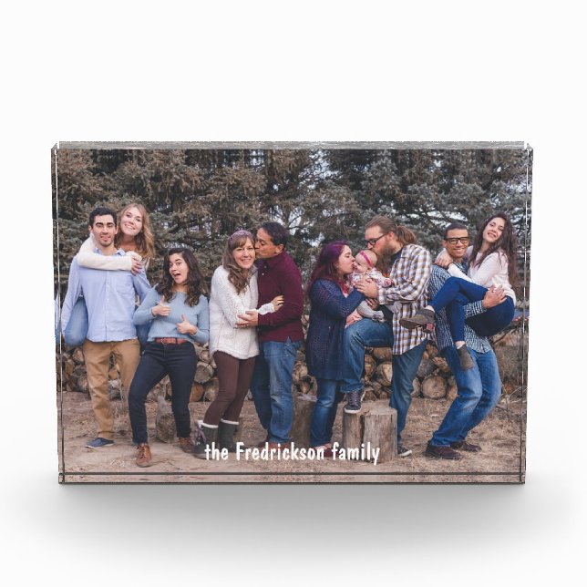 Personalized Photo Block Custom Name Text  (Front)
