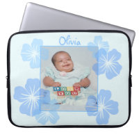 Personalized Photo Blue Floral
