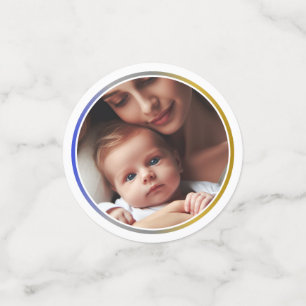 Personalized Photo Blue Silver and Gold Party Confetti