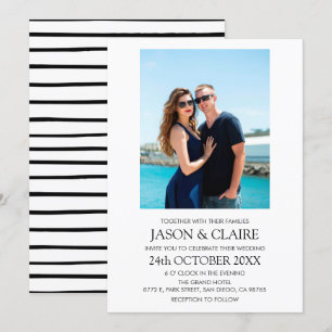 Personalized Photo Bold Typography Simple Wedding Invitation