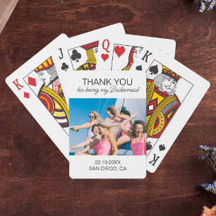 Personalized Photo Bridesmaid Thank You Favour Playing Cards