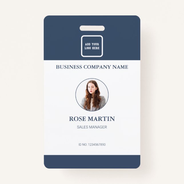 Personalized Photo Business Employee Staff ID Badge (Front)
