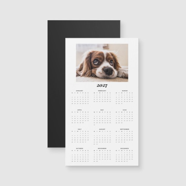 Personalized Photo Calendar Magnet 2027 (Front/Back)