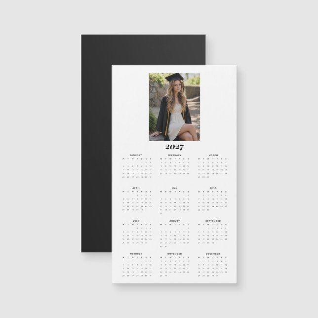 Personalized Photo Calendar Magnet 2027 (Front/Back)