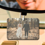 Personalized Photo Car Air Freshener<br><div class="desc">Personalize any shape air freshener with your favourite photo and CHANGE our LOVE text to anything! TIP: Put your text between the squares to retain the text swashes. Select your favourite scent, too. This air freshener makes affordable gifts for family, friends or create for yourself - great party favours, too!...</div>