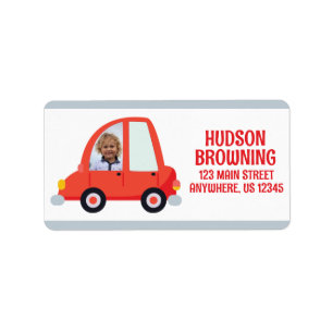 Personalized Photo Car Return Address Labels