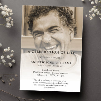 Personalized Photo Celebration of Life Funeral Acrylic Invitations