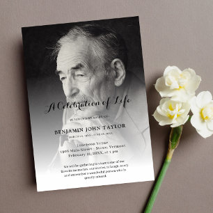 Personalized Photo Celebration of Life Funeral Inv Invitation