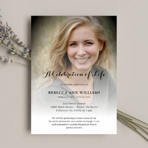 Personalized Photo Celebration of Life Funeral Inv Invitation