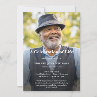 Personalized Photo Celebration of Life Funeral Invitation