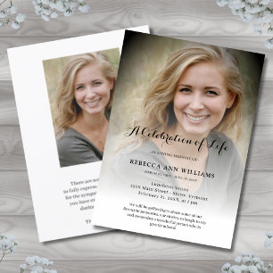 Personalized Photo Celebration of Life Funeral Invitation