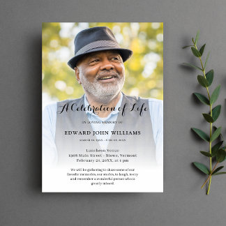 Personalized Photo Celebration of Life Funeral Invitation