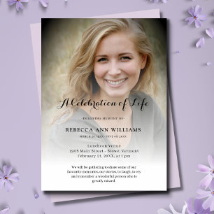 Personalized Photo Celebration of Life Funeral Invitation