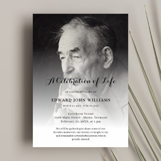 Personalized Photo Celebration of Life Funeral Invitation