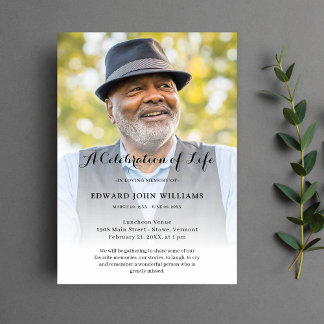 Personalized Photo Celebration of Life Funeral Invitation